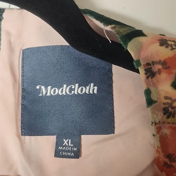 Modcloth Pink and Green Ruffled Tiered Maxi Dress - Picture 3 of 5